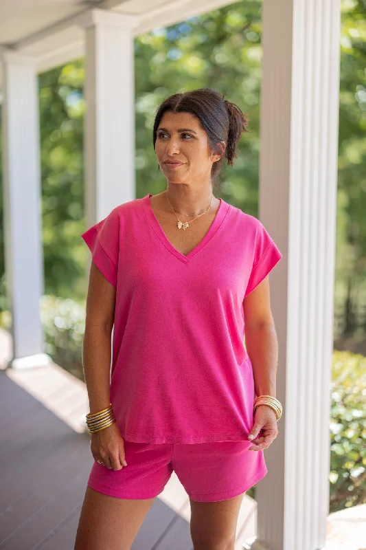 Stylish Comfort Hot Pink Top