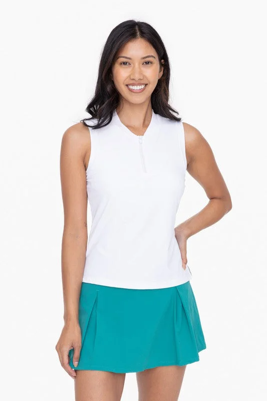 Mono B White Half Zip Active Top