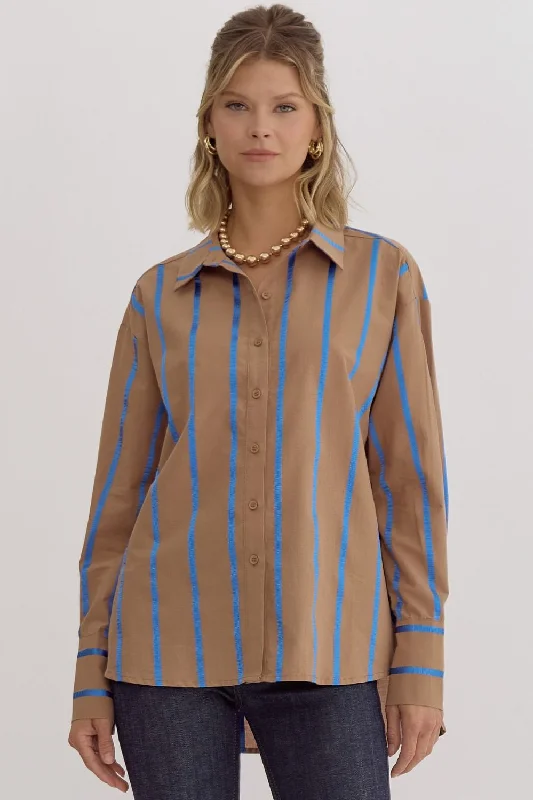 Ribbon Striped Bliss Mocha Top