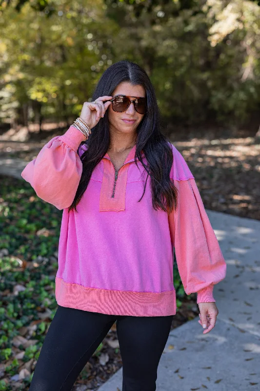 Saturday Soul Pink Colorblock Sweatshirt