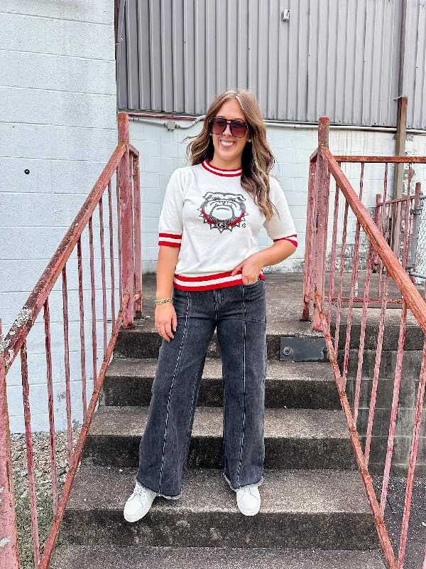 Georgia Sequin Varsity Sweater Top