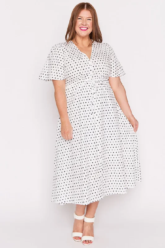 Marley Cotton White Spot Dress