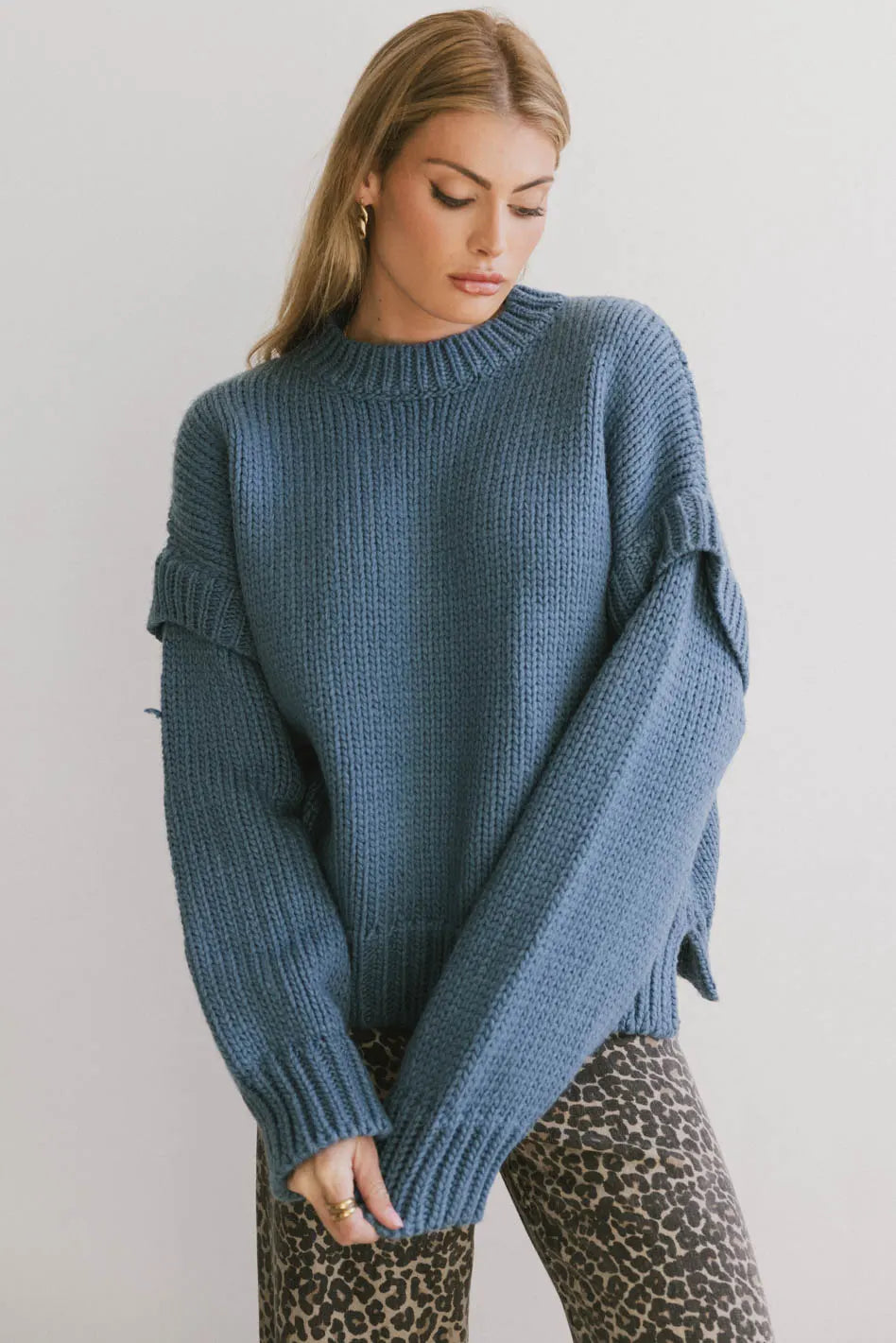 Josie Knit Sweater in Blue - FINAL SALE