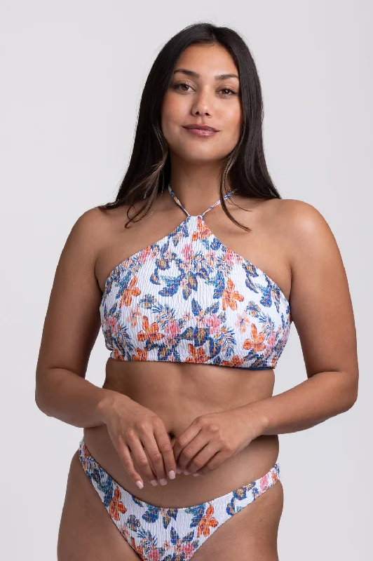 Luna Smocked Bikini Top - Flora Tiki