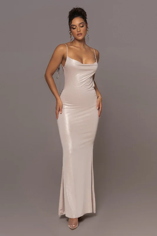 Champagne Heart of Gold Maxi Dress