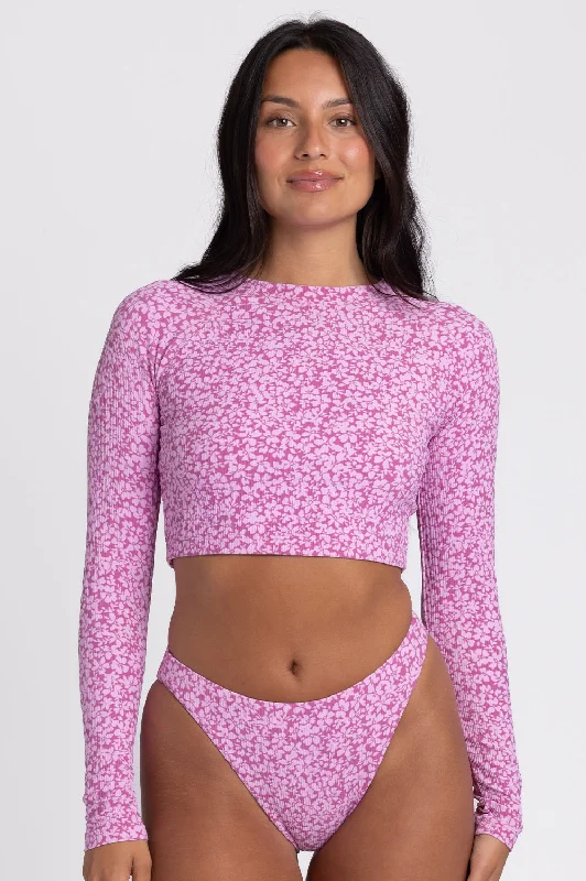 Moana Ribbed Long Sleeve Cropped Rashie