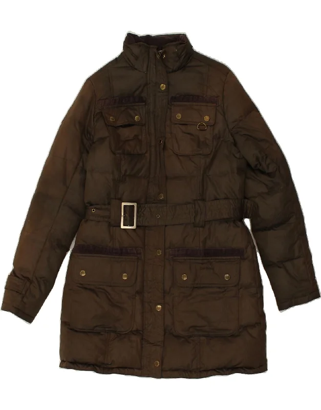 BARBOUR Womens Padded Coat UK 12 Medium Brown