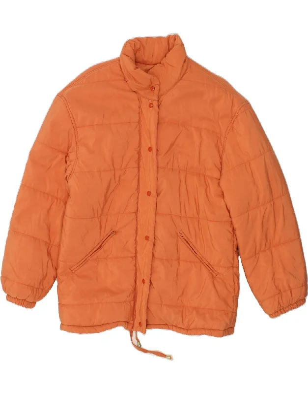 VINTAGE Womens Oversized Padded Jacket IT 42 Medium Orange Polyamide