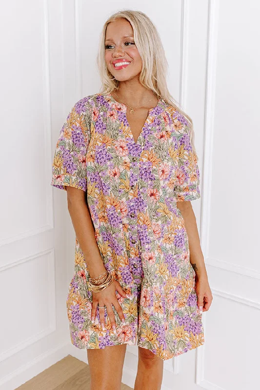 Floral Paradise Button Down Mini Dress