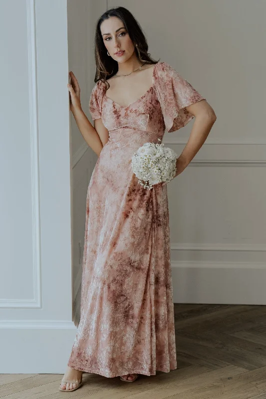 Everley Velvet Maxi Dress | Blush