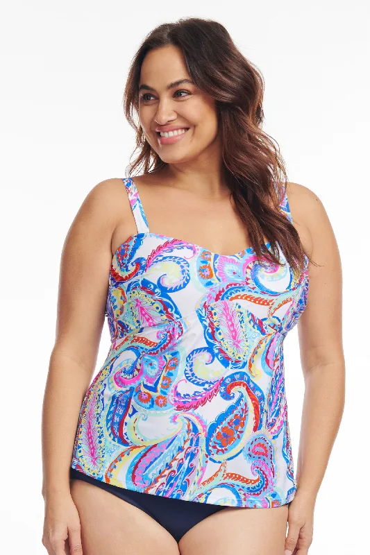 Plus Size Sweetheart A-Line Tankini Top in French Paisley