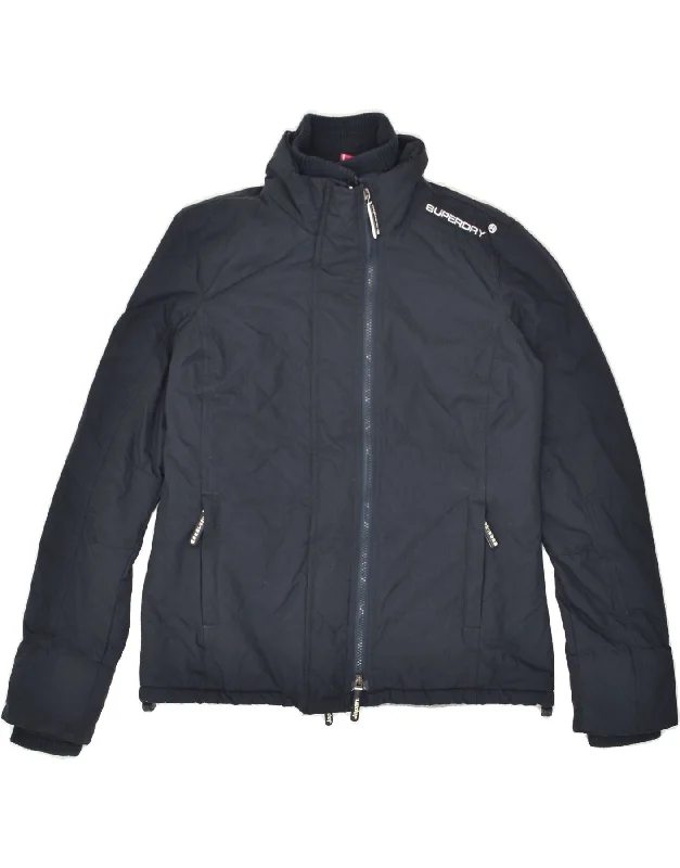 SUPERDRY Womens Windcheater Windbreaker Jacket UK 14 Medium Navy Blue