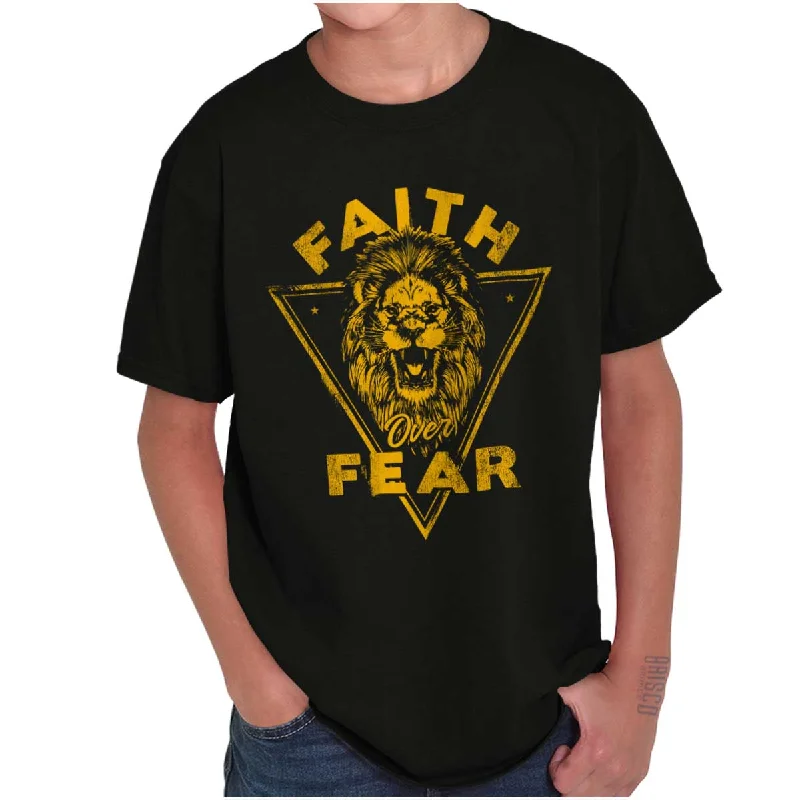 Faith Over Fear Lion Youth T Shirt