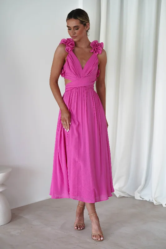 Phoebe Midaxi Dress | Hot Pink