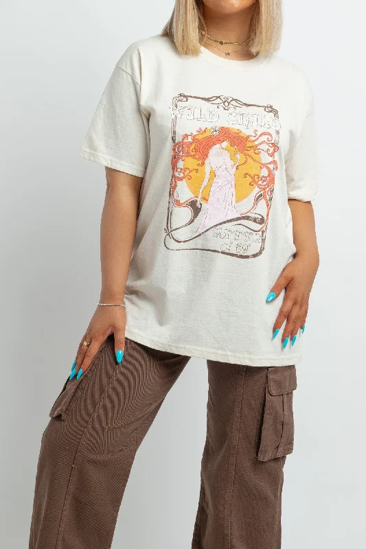 Daisy Street Relaxed T-Shirt with Wild Child Print