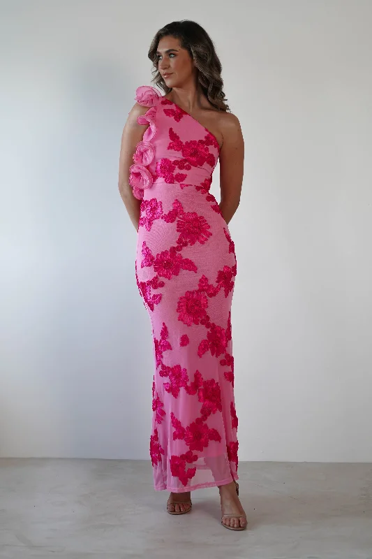 Sydney Bodycon Maxi Dress | Pink Print